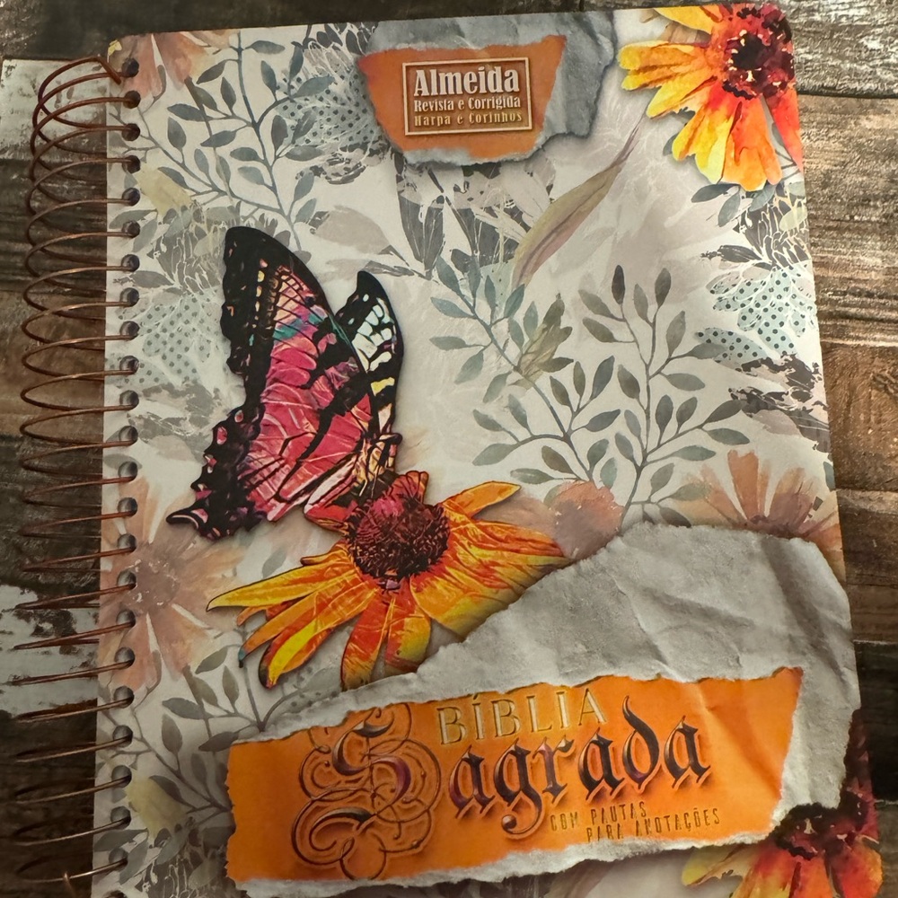 Colorful Butterfly and Floral Spiral Notebook